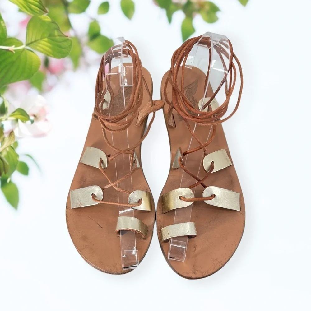 ANCIENT Greek Sandals Lace Up Gladiators - Picture 11 of 12